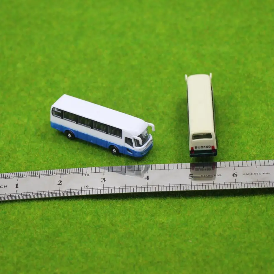 4pcs Model Cars Buses 1:150 N Scale Railway Layout Plastic NEW Free Shipping BS15001 railway modeling | Игрушки и хобби
