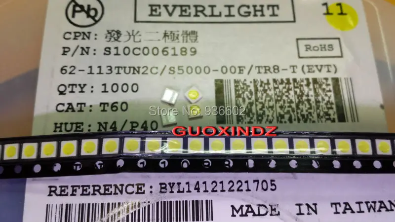 Светодиодный светильник EVERLIGHT 1 2 Вт 3030 6 в холодный белый 12 150 лм ЖК подсветка для