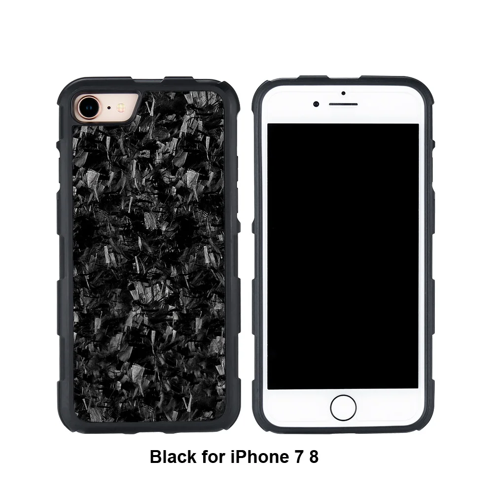 For iPhone 7 8 Кованый чехол для iPhone 7 8 7Plus 8Plus с полной защитой чехол из кованого углеродного волокна для iPhone X чехол - Цвет: For iPhone 7 8