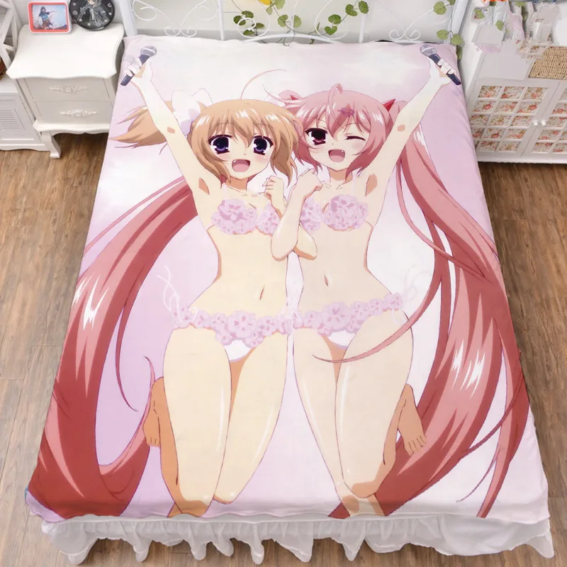 

150x200cm Anime Hidan no aria sexy girl characters Kanzaki Holmes Aria Rico milk fiber bed sheet & flannel blanket summer quilt