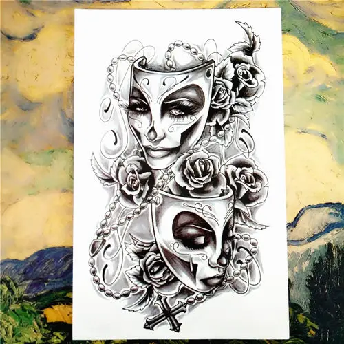 Коричневый Nu-TATY, индийский воин, временная татуировка, боди-арт, флеш-тату, наклейка s 12*20 см, водостойкая, поддельная татуировка, стильный декор, наклейка - Цвет: Коричневый