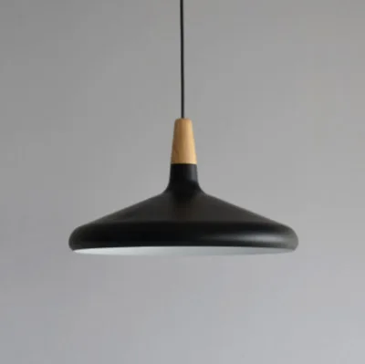 Black 40cm Современные подвесные потолочные светильники E27 алюминиевые деревянные подвесные светильники итальянская лампа домашний Ресторан украшение для прилавка освещение - Цвет корпуса: Black 40cm