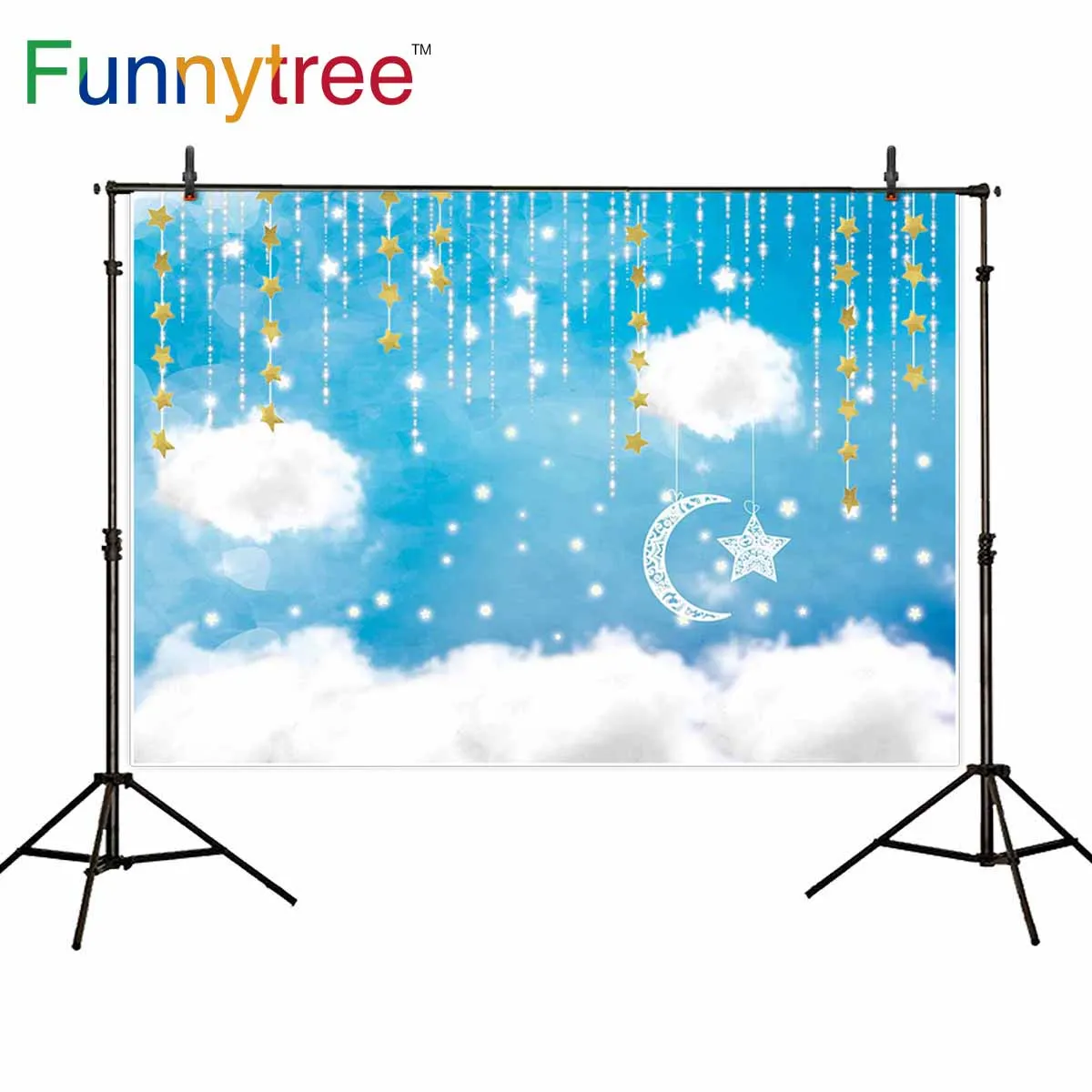 Funnytree фон для фотостудии голубое небо облако детский душ торт smash мальчик звезды декорации фон фотосессия