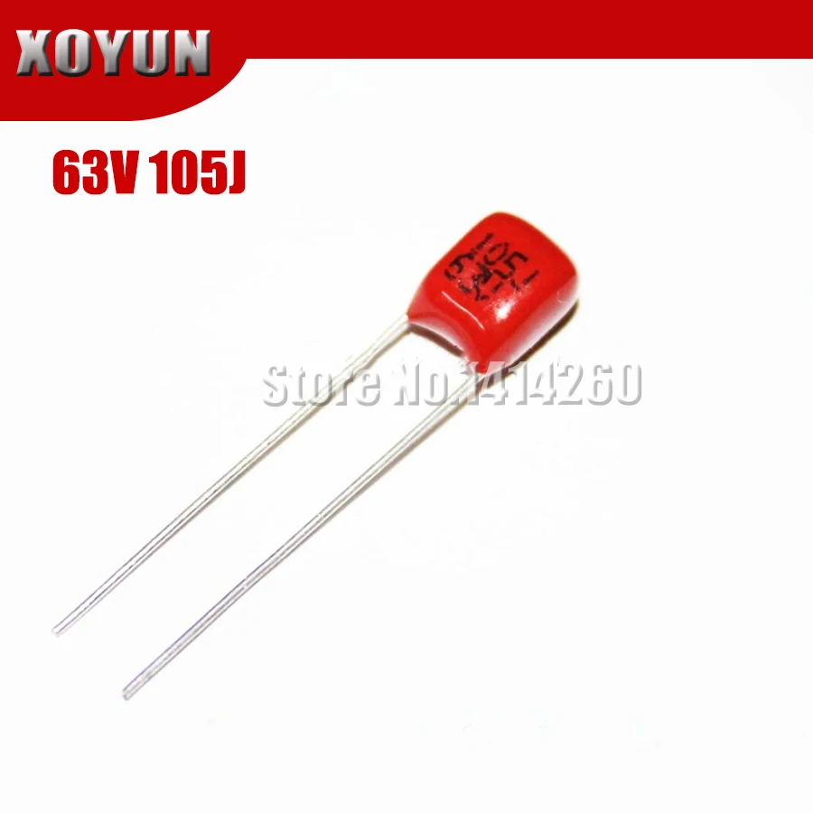 10 шт. 63V105J 1 uмкФ шаг 5 мм 63 в 105 1000nf CBB полипропиленовый пленочный конденсатор |