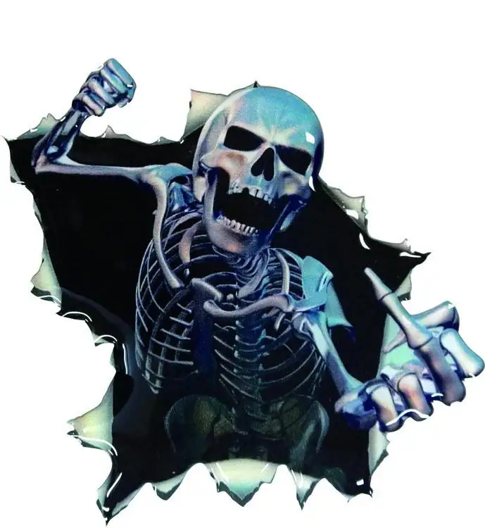 Lacuthe Car Vinyl Skull Skeleton Stickers Truck Window Wrap Decals Motorcycle Helmet Funny Sticker Styling Badge | Автомобили и
