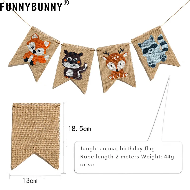 FUNNYBUNNY животные лиса белка олень енот Pull Flag день рождения белье ласточкин хвост