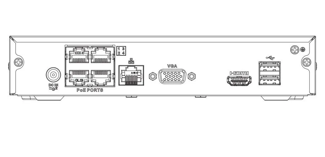 Dahua POE NVR EZ-IP NVR1B04HC-4P/E 4 Channel Cooper 1U 4PoE H.265 Network Video Recorder |
