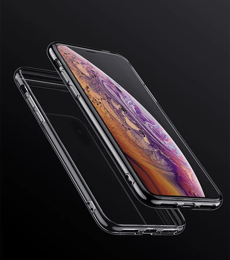 Прозрачный ТПУ чехол для iPhone X XS XR Max 8 7 6 S Plus 5/5s/SE мягкий силиконовый прозрачный