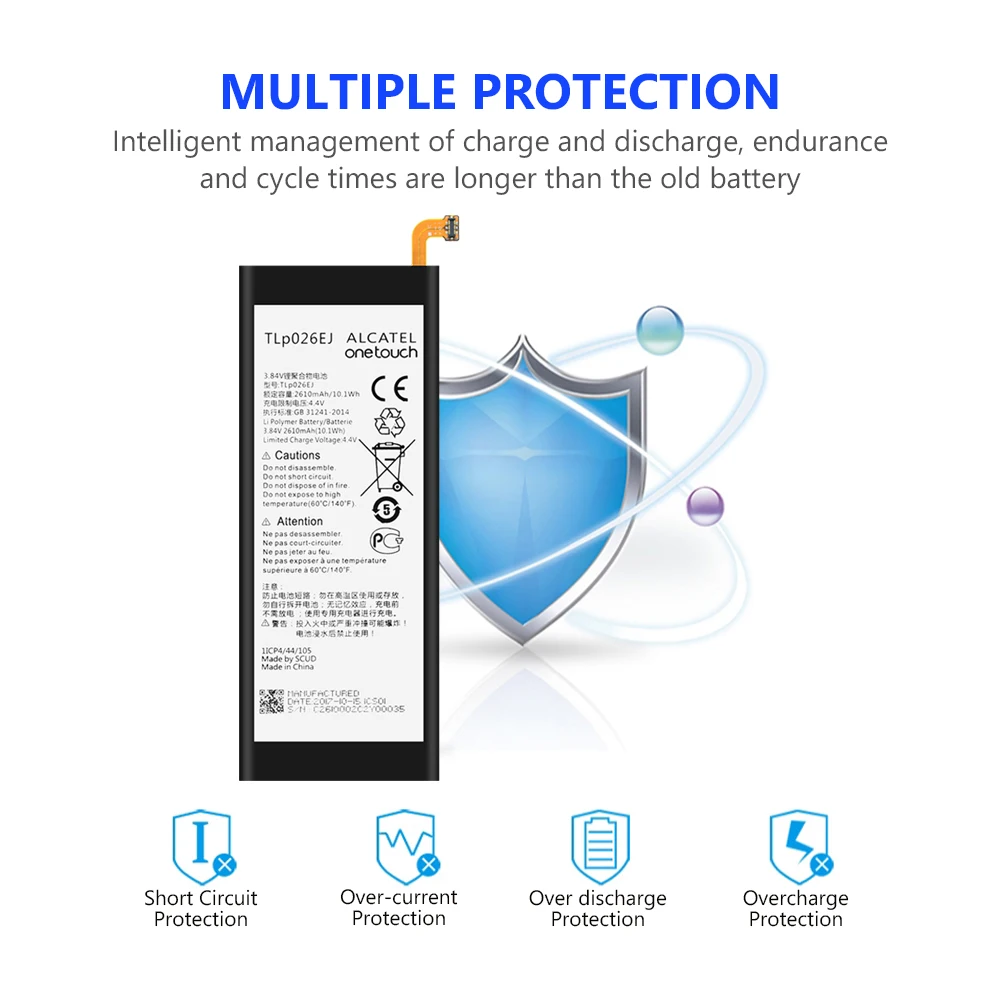Литий полимерный аккумулятор TLp026EJ 6055K 6055B 2610mAh для Alcatel idol 4 OT 6055H 6055Y 6055U мобильный