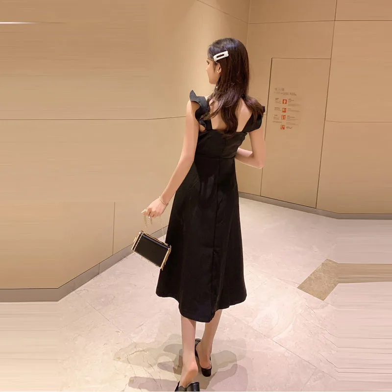 2019 Новый женский OL без рукавов темперамент большой маятник слово талия