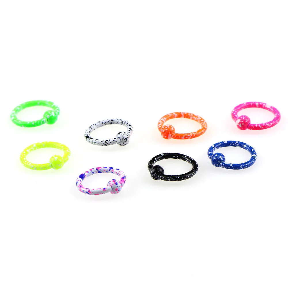 Нержавеющей Сталь круг разноцветный окрашенный бисера кольцо для соска Нос