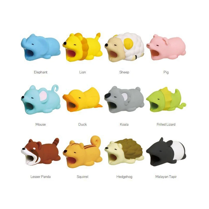 1 pcs Cable Bite Protector for Iphone cable Winder Phone holder Accessory Organizer rabbit dog cat Animal doll model funny | Игрушки и