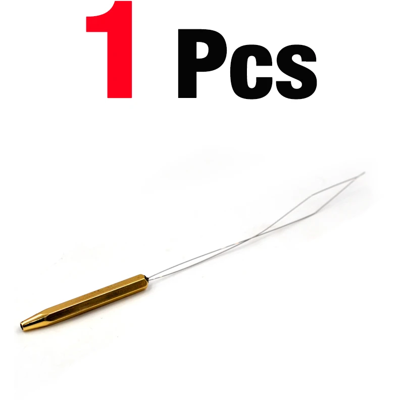 Bobbin Threader 1PCS MNFT 1 шт. латунная катушка Нитевдеватель для ловли нахлыстом, завязывающая нить, наполовину сцепка, инструмент для ловли нахлыстом, жучок, связывающие инструменты - Цвет: Bobbin Threader 1PCS