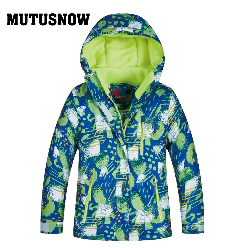 

MUTUSNOW Children's Ski Jacket Winter Children's Windproof Waterproof Warm Ski Suit Boy Snowsuit -30 Single Board Double Jacket