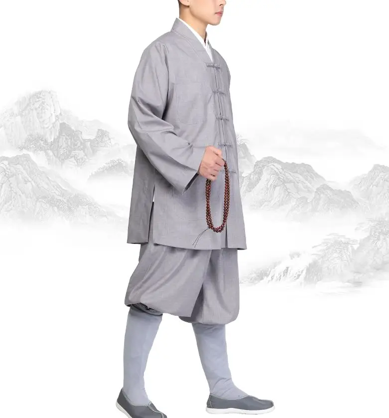 Унисекс буддистская одежда shaolin monk kung fu костюмы дзен униформа для медитации