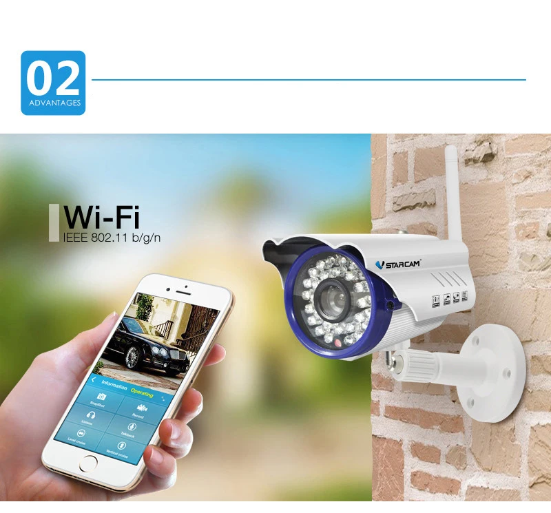 VStarcam C7815WIP ONVIF WI-FI Wireles IP Камера Открытый безопасности 720 P Водонепроницаемый IP66 сети HD CCTV Камера Поддержка 128 г sd карты