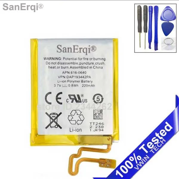 Аккумулятор SanErqi для iPod Nano 7 го поколения литий ионный аккумулятор 3 В замена 330 мА
