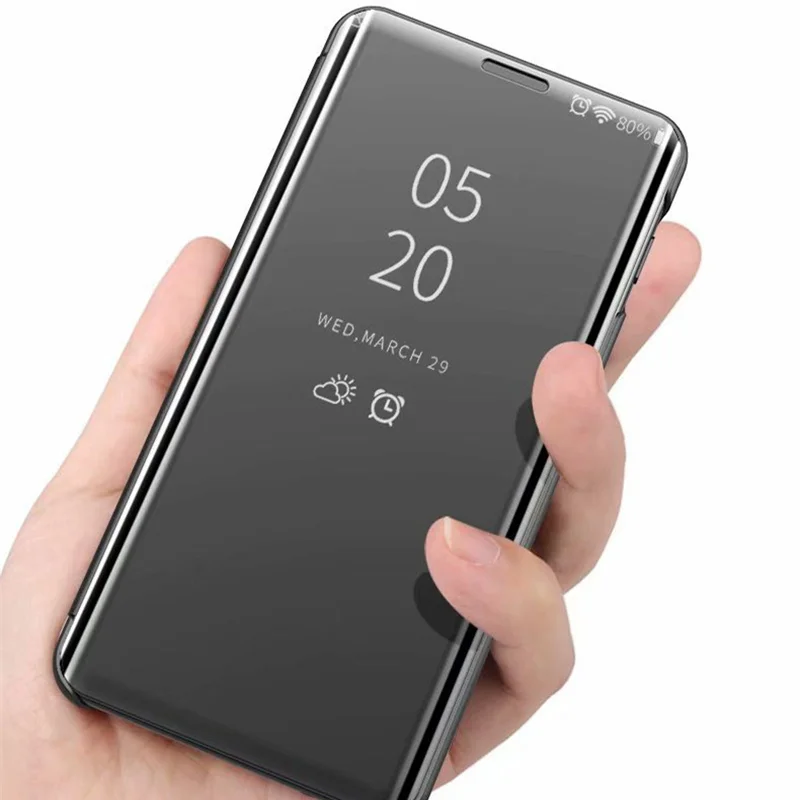 Умный зеркальный флип чехол для Samsung Galaxy S10 Plus S10E S 10 plus A7 A9 A6 A8 2018 J4 J6 подставка