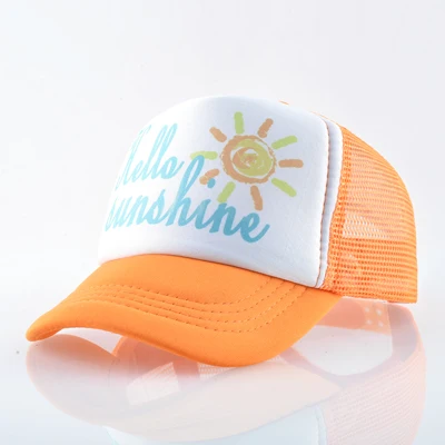 ORANGE TQMSMY Hello Sunshine Дети SunHat Прохладный мальчик бейсболки кепки девушка грузовые шапки ребенок Snapback шапки Детские кепки TMA40 - Цвет: ORANGE