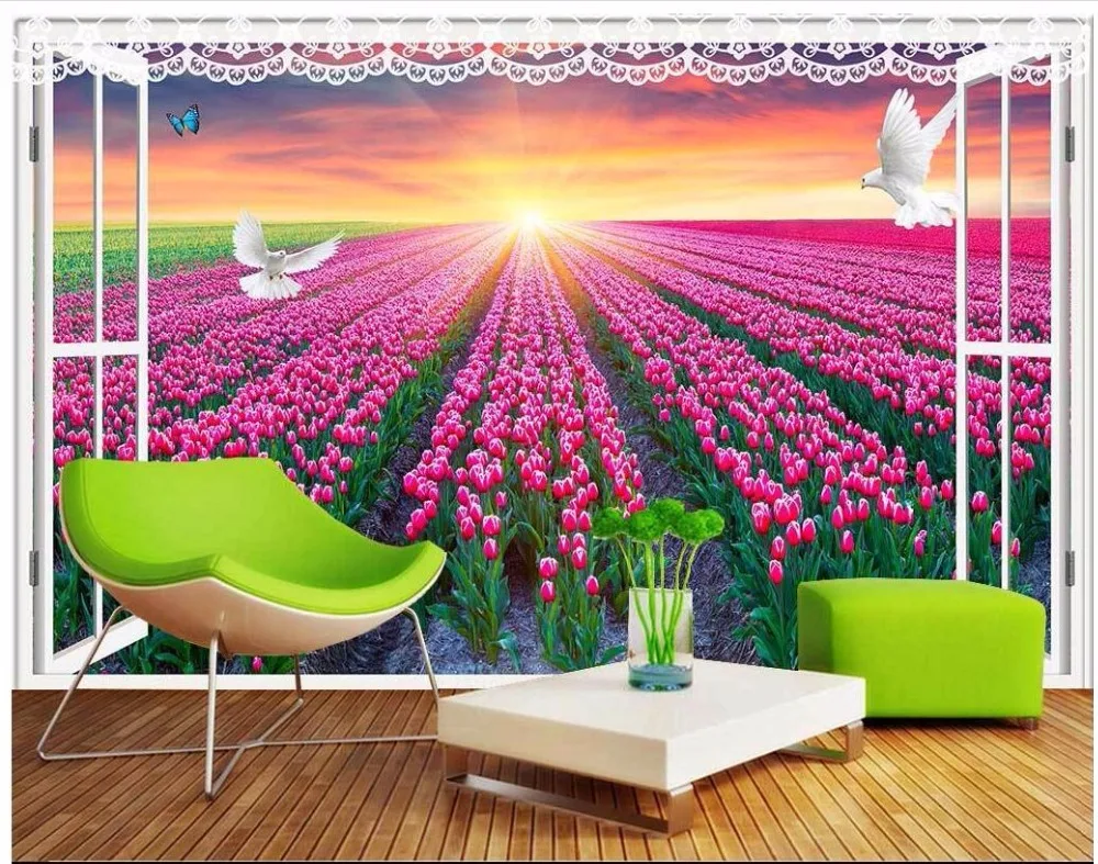 3d обои с изображением пейзажа фото на заказ изображение окне настенная картина