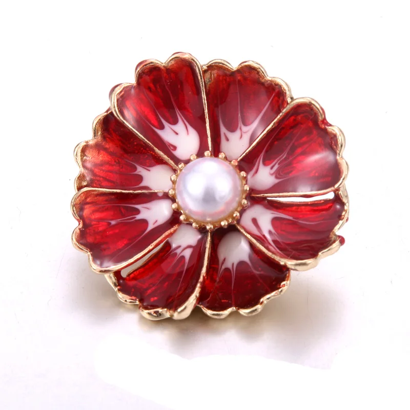 New 10pcs/lot Snap Button Jewelry DIY Crystal Rhinestone Big flower charm Metal Buttons Fit 18mm Snaps bracelet necklace women | Украшения