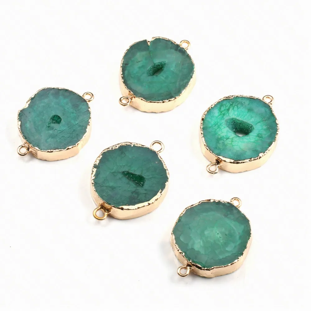 2020 Новый женский позолоченный коннектор руда натуральный камень украшения