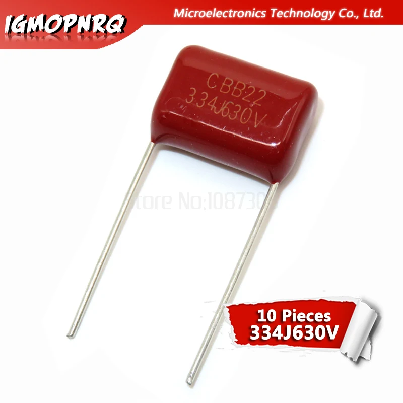 10 шт. 630V334J 0 33 мкмкФ Pitch 15 мм 630 в 334 330NF igmopnrq CBB полипропиленовая пленка конденсатор