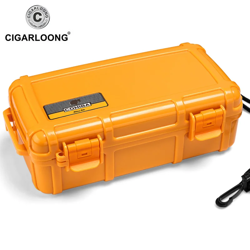 CIGARLOONG новая желтая коробка для сигар COHIBA увлажняющая портативная влагостойкая