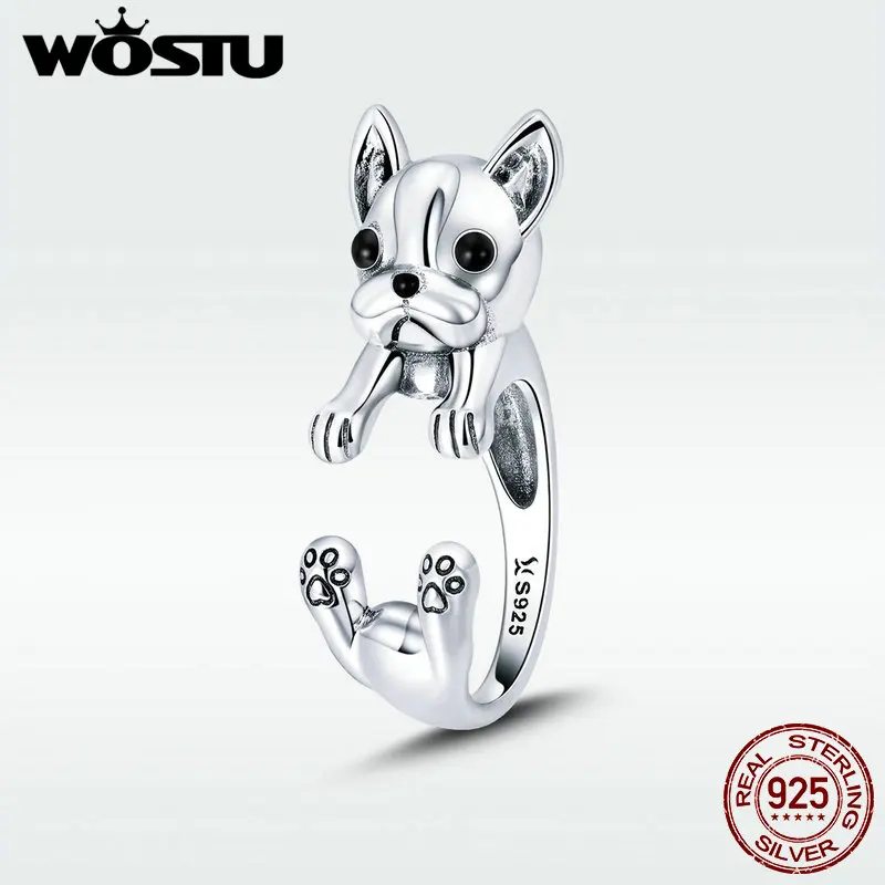 Женские кольца с эмалью WOSTU из 100% стерлингового серебра 925 пробы французским