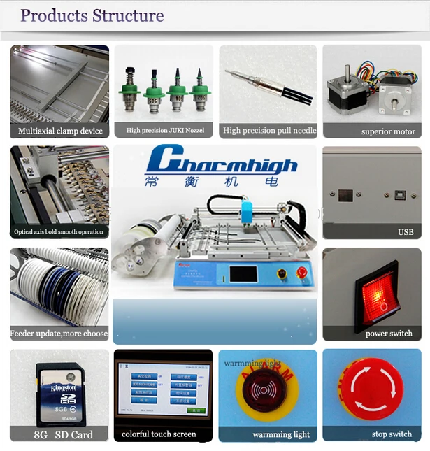 Бесплатная доставка! Настольная машина SMT Pick and Palce CHMT36 SMD СВЕТОДИОДНЫЙ pnp 29 фидеров