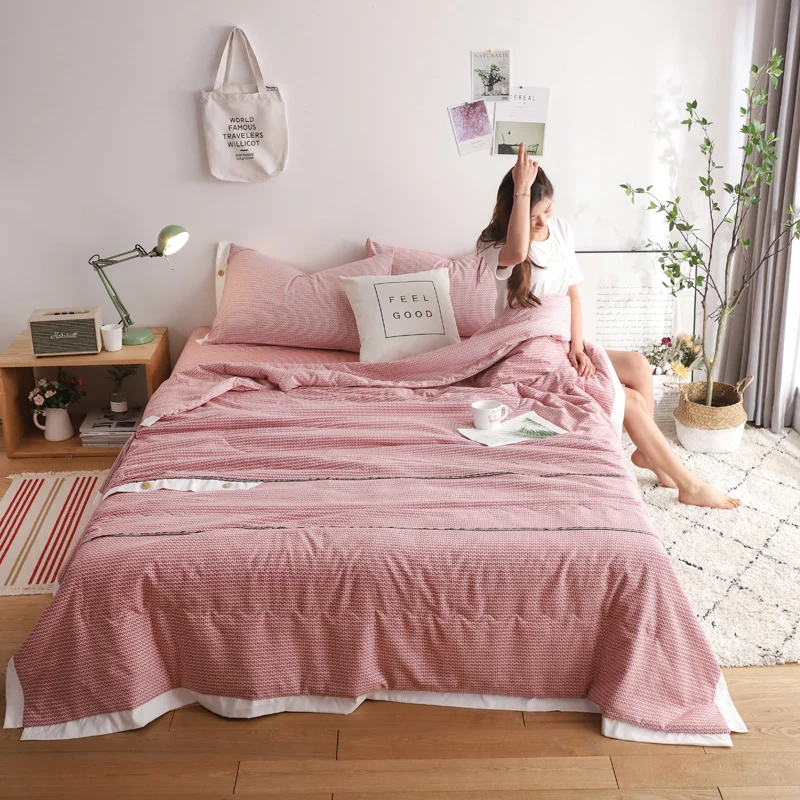 Современный стиль цельное летнее одеяло тонкое воздушное Cameo коричневый зеленый