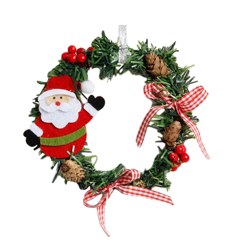 santa claus 1 шт Снеговик Санта Клаус, художественный венок, Рождественский орнамент, искусственная гирлянда, висячие украшения, праздничные вечерние принадлежности - Цвет: santa claus