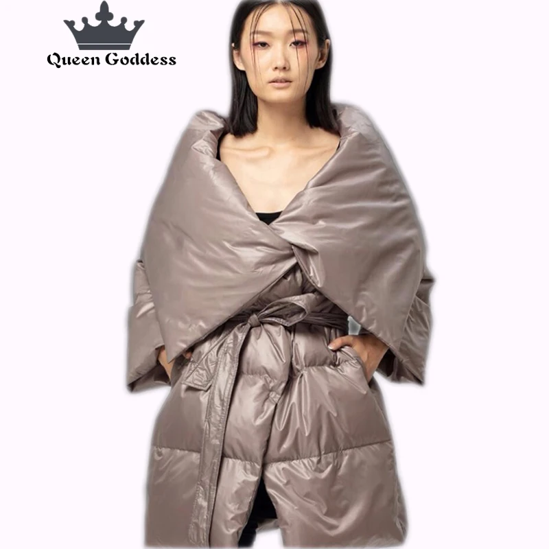 2017 Оригинальный дизайн зима женский 90% белая долго стиль пуховик куртки женские