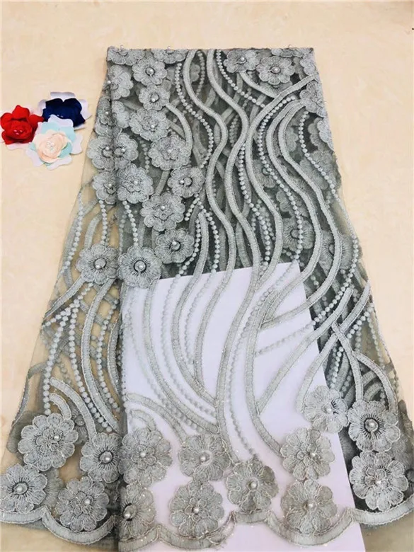 Африканская кружевная ткань 2018 бусин высококачественное кружево aso ebi сетчатая