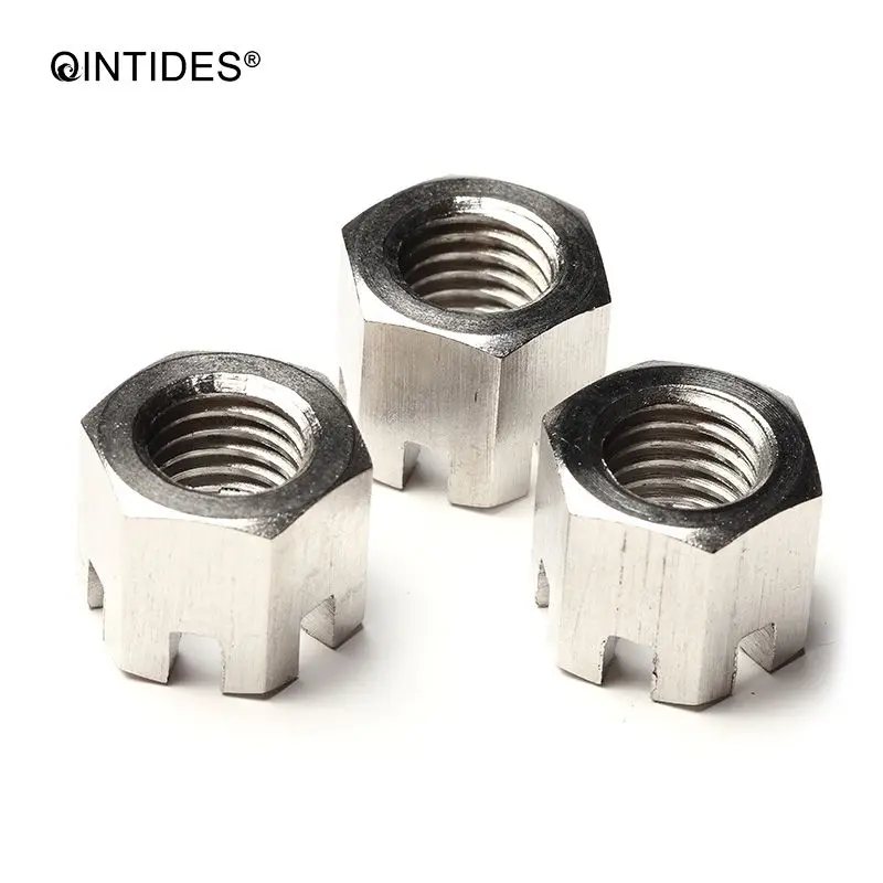 QINTIDES M6 M8 M10 M12 M14 шестигранные щелевые гайки тип 1 тонкие для замка с метрической