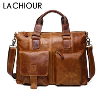real genuine leather men designer handbags vintage laptop briefcases office shoulder bags tote male crossbody messenger bags
