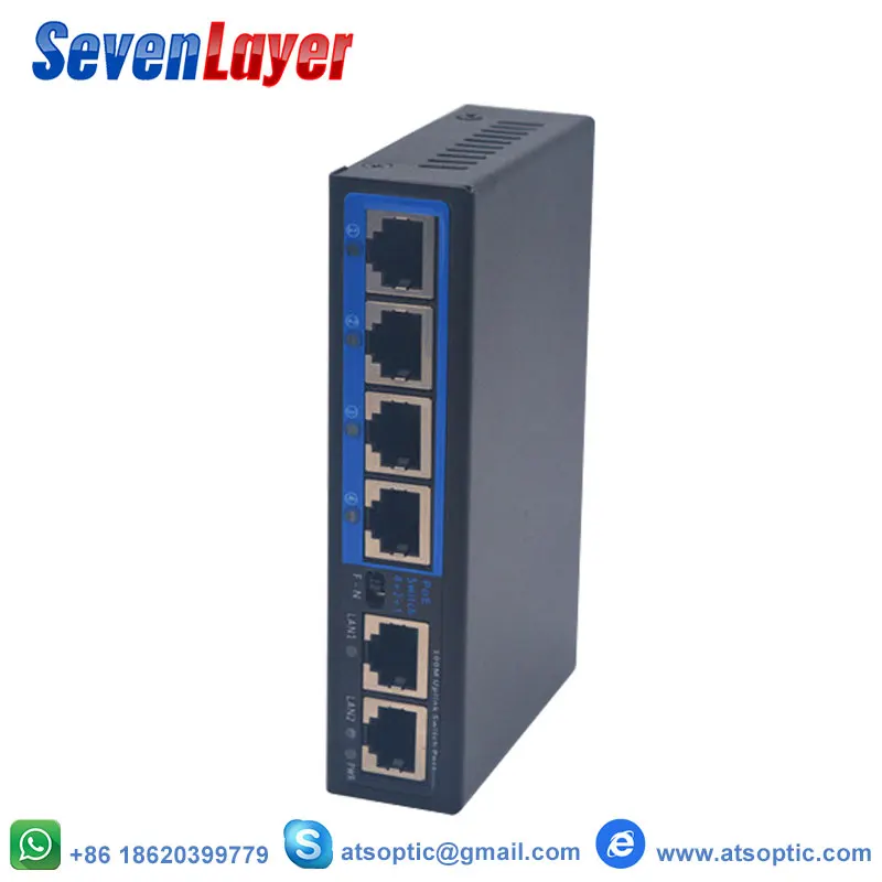 4 Порты RJ45 гигабитный переключатель питания по сети Ethernet 2 Uplink коммутатор для