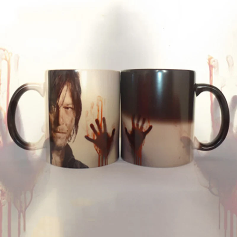 2019 The Walking Dead Magic Mug Color Changing Heat Sensitive Ceramic Coffee Surprise Gifts Tea Cup Mugs Bloody Hands | Дом и сад