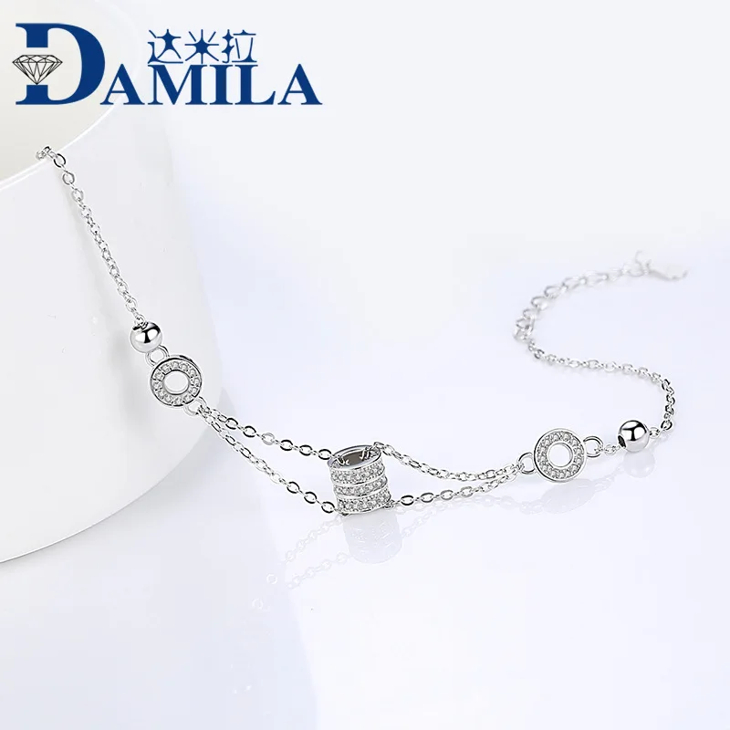 

Женский браслет из серебра 100% пробы, с фианитами