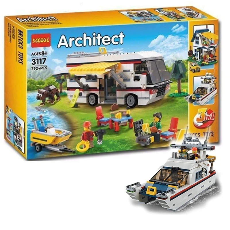 Детские игрушки 3117 отпуск бегства Camper летние домашние архитектор 1 Building Block Набор