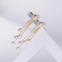 white pearls Sinya классические 18 К золотые серьги-капли с жемчугом и кисточками, серьги с натуральным круглым жемчугом Au750, Золотые серьги для женщин, девушек, мам, сделай сам, одежда - Цвет камня: white pearls