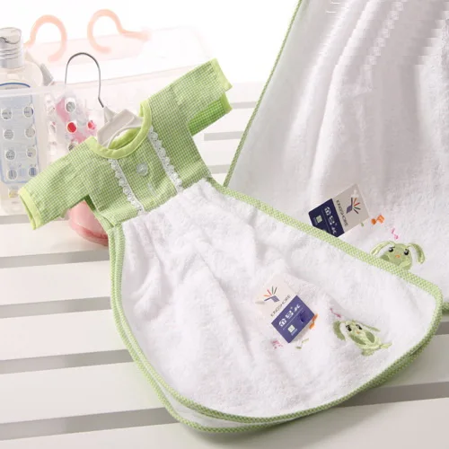 Green 1 piece Махровое полотенце для рук хлопок с мультфильм вышивка основы трикотажные полотенца для рук детей детский сад применение - Цвет: Green 1 piece