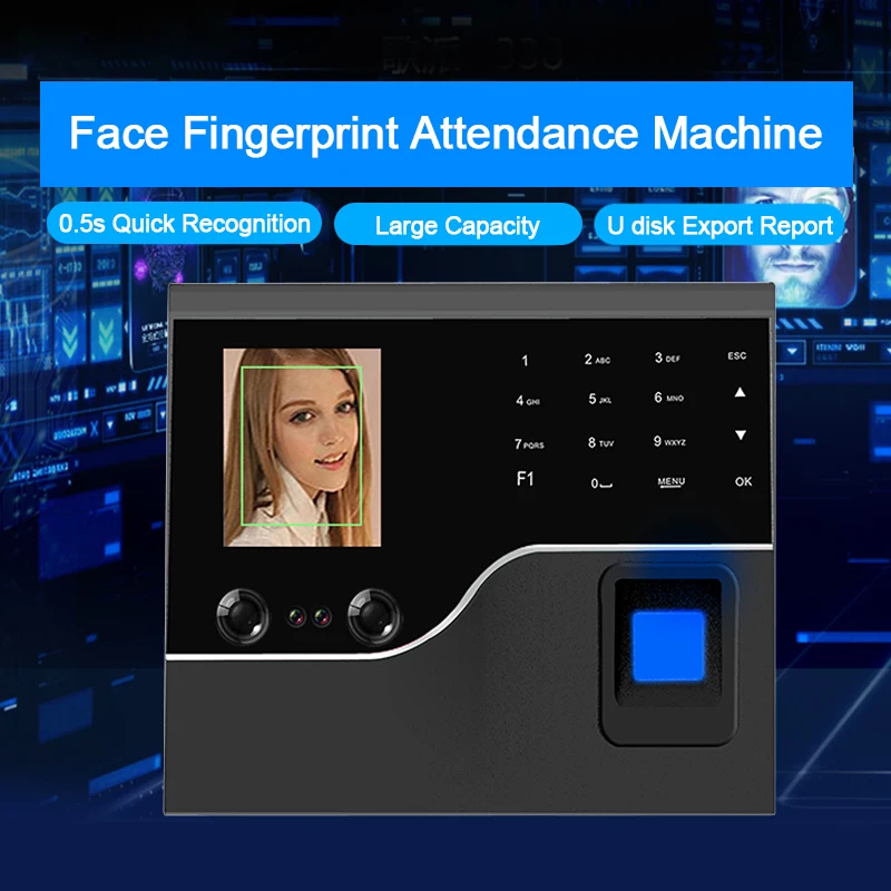 OULET биометрическое распознавание отпечатка лица система учёта времени TCP/IP USB