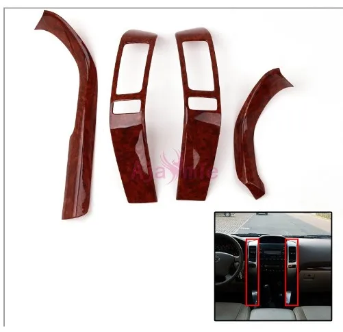 4 PCS Center Panels Интерьерная деревянная цветная отделка панели накладка 2003-2009 Автомобильный Стайлинг для Toyota Land Cruiser 120 Prado FJ120 аксессуары - Цвет: 4 PCS Center Panels