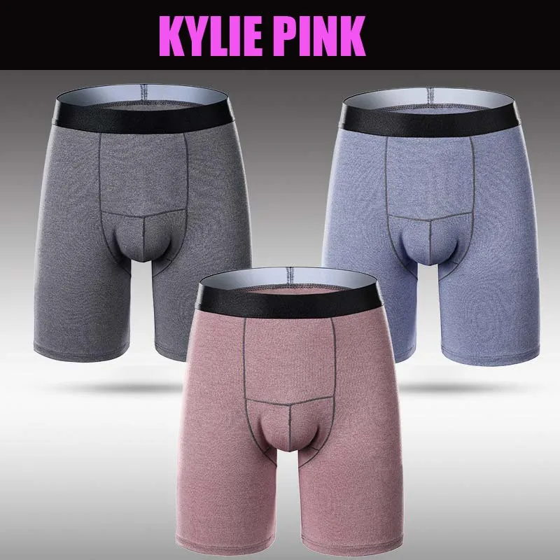 Новые высококачественные брендовые Длинные Трусы KYLIE розового цвета мужские