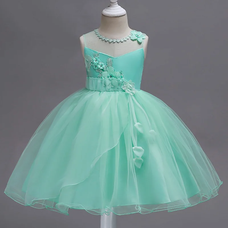 Платье для девочек; Vestidos; высокое качество; деловой костюм; Детские платья для девочек; свадебное платье; праздничное платье-пачка принцессы - Цвет: Green