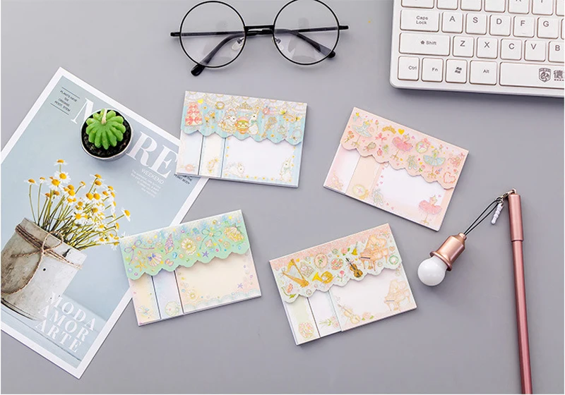 24packs/lot kawaii cartoon sticky note DIY mulifunction memo sticker removable adhesive paper sticker marker wholesale