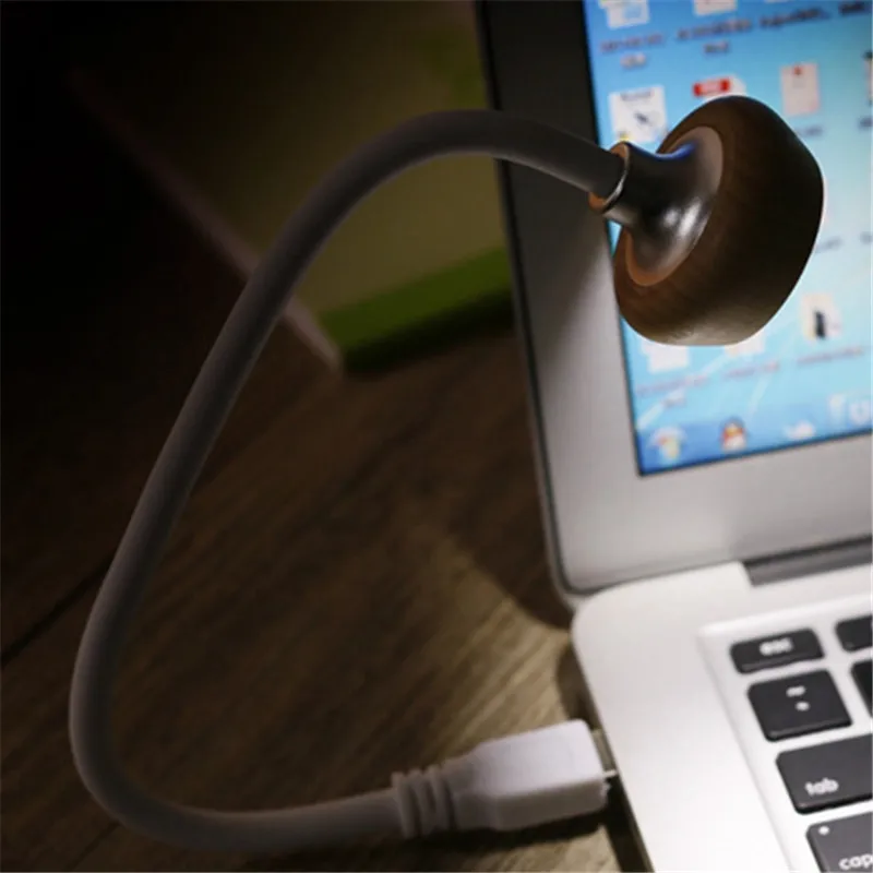 Mrosaa 1 Вт Гибкая USB деревянная Светодиодная лампа для чтения ночник настольная