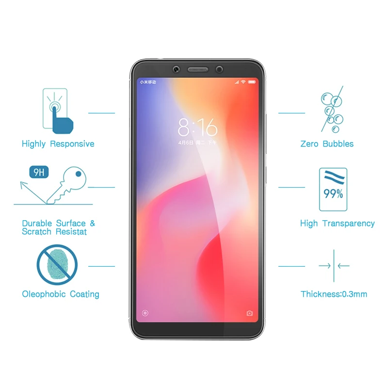 Оптовая продажа 50 шт./партия защита для экрана xiaomi redmi 7 прозрачное закаленное