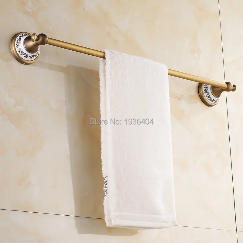 Оптовая продажа розничная Античная бронзовая вешалка для полотенец с фарфором